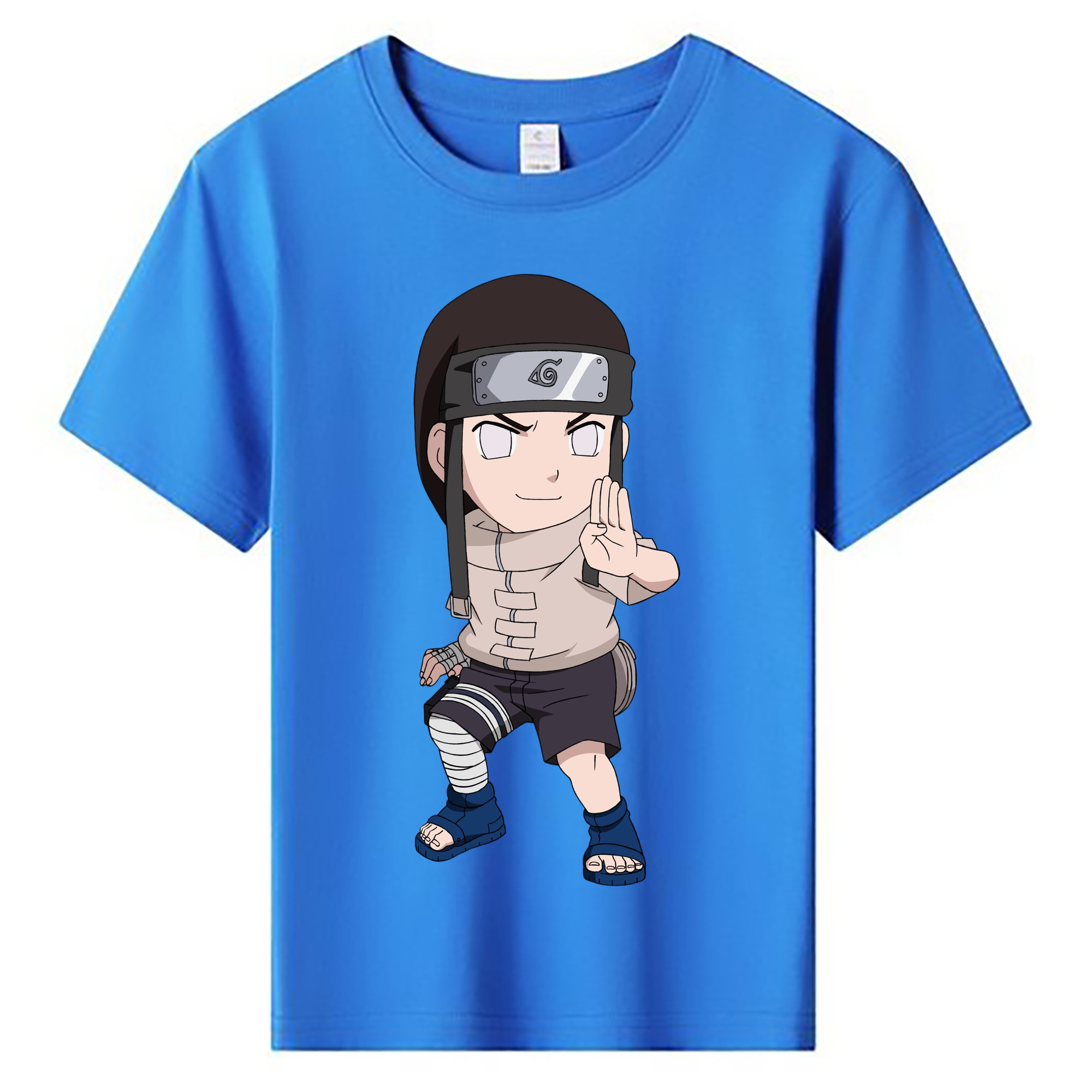 （画像用） NARUTO -ナルト- 日向ネジ Hyūga Neji 綿100％キッズTシャツ（フロントプリント）